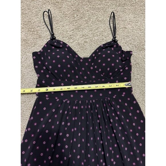 American Living Floral Paisley Purple Maxi Dress Strappy Beaded Beach Boho Sz 4 - Picture 13 of 14